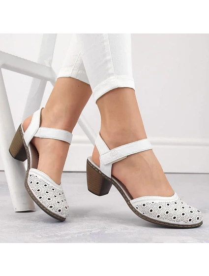 Kožené pohodlné sandály W model 22066508 white - Rieker