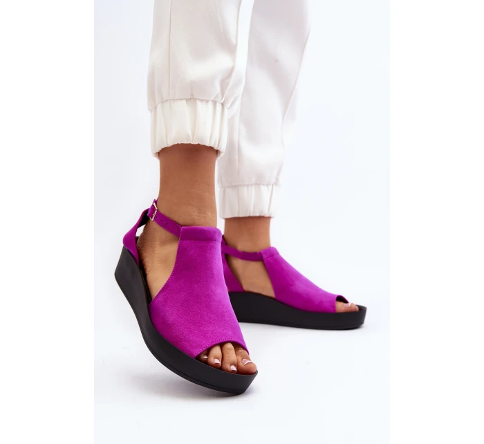Zazoo 2914 Sandały Damskie Zamszowe Fuksja