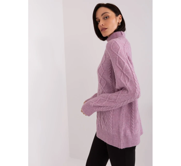 Sweter AT SW jasny fioletowy model 20742425 - FPrice Sweter AT SW jasny fioletowy model 20742425 - FPrice