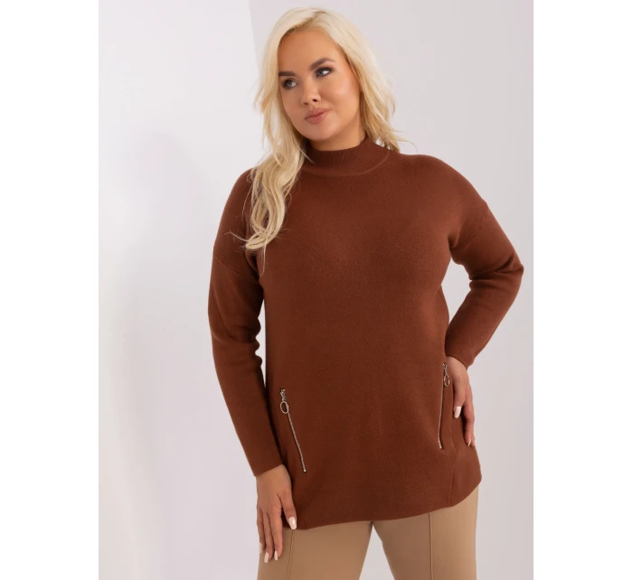 Sweter PM SW model 18949286 brązowy - FPrice Sweter PM SW model 18949286 brązowy - FPrice