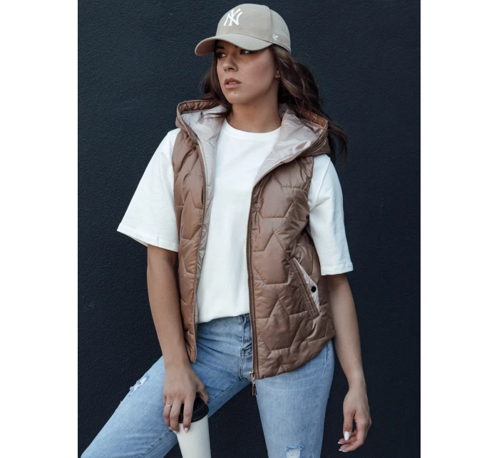 Dámská prošívaná vesta zlatá Dstreet model 21979409 - FashionStreet