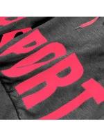 Tmavě šedá dámská tepláková mikina s potiskem model 17149353 - J.STYLE