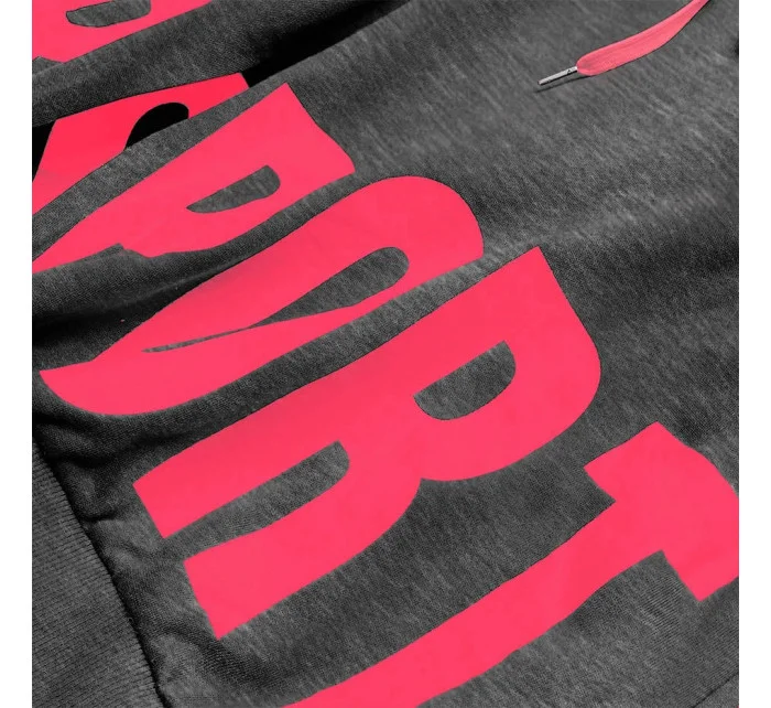 Tmavě šedá dámská tepláková mikina s potiskem model 17149353 - J.STYLE