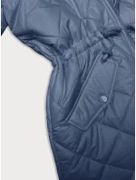 Svetlomodrá obojstranná dámska prešívaná bunda - kožuch (H-897-100)