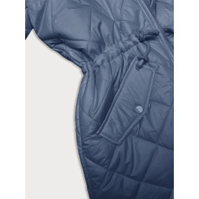 Svetlomodrá obojstranná dámska bunda prešívaná-kožušinka (H-897-100)