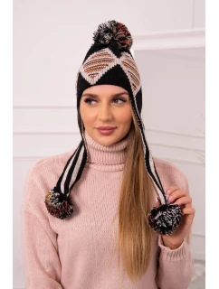 Dámska klapka na uši Eunika K322 čierna + béžová