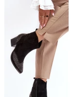 Damskie Zdobione Botki Kowbojki Na Słupku Czarne Eleduana Damskie Zdobione Botki Kowbojki Na Słupku Czarne Eleduana