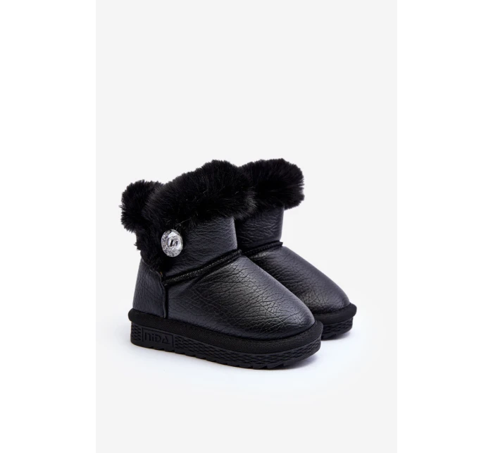 Zateplené sněhové boty s kožešinou černé model 21645826 - Boto