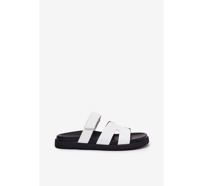 Klapki Damskie Z Rzepem Vinceza 17401 Białe