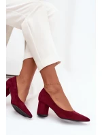 Czółenka Damskie Ze Szpiczastymi Noskami Na Słupku Bordowe Pavira Czółenka Damskie Ze Szpiczastymi Noskami Na Słupku Bordowe Pavira