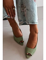 Dámské sandály na podpatku Zelené Sevina