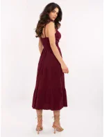 Sukienka MI SK model 21191110 bordowy - FPrice Sukienka MI SK model 21191110 bordowy - FPrice