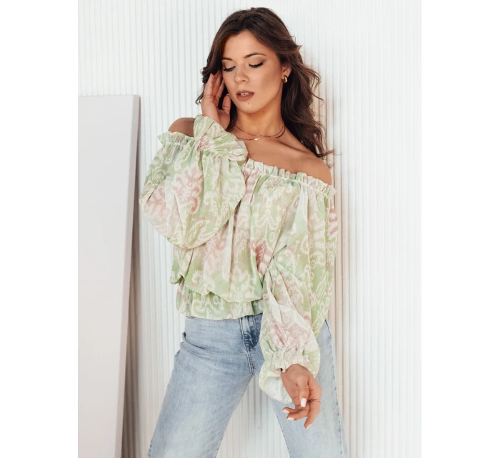 Dámská pruhovaná halenka zelená Dstreet model 21972930 - FashionStreet