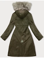 Dámská bunda parka v army barvě s kožešinou model 21246252 - J.STYLE Dámská bunda parka v army barvě s kožešinou model 21246252 - J.STYLE