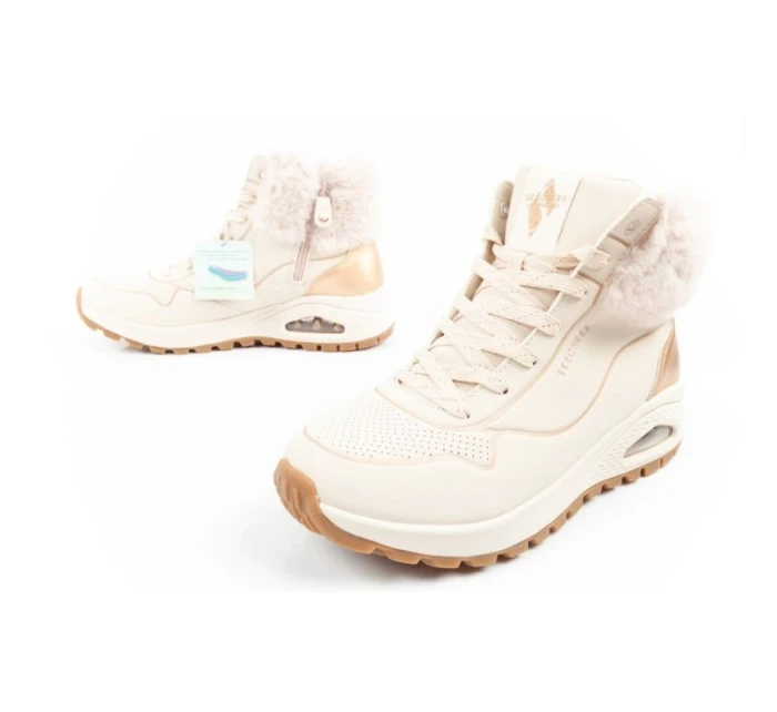 Uno model 21394781 dámská sportovní obuv zateplené boty zimní béžové dámské - Skechers