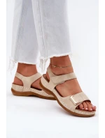 Pohodlné dámské sandály na platformě béžové model 21694154 - EVENTO