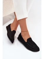 Dámské mokasíny z eko semiše ploché černé model 21710870 - Boto