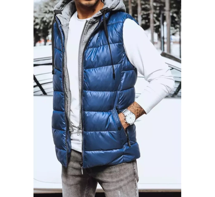 Pánska tmavomodrá vesta FashionStreet TX4138