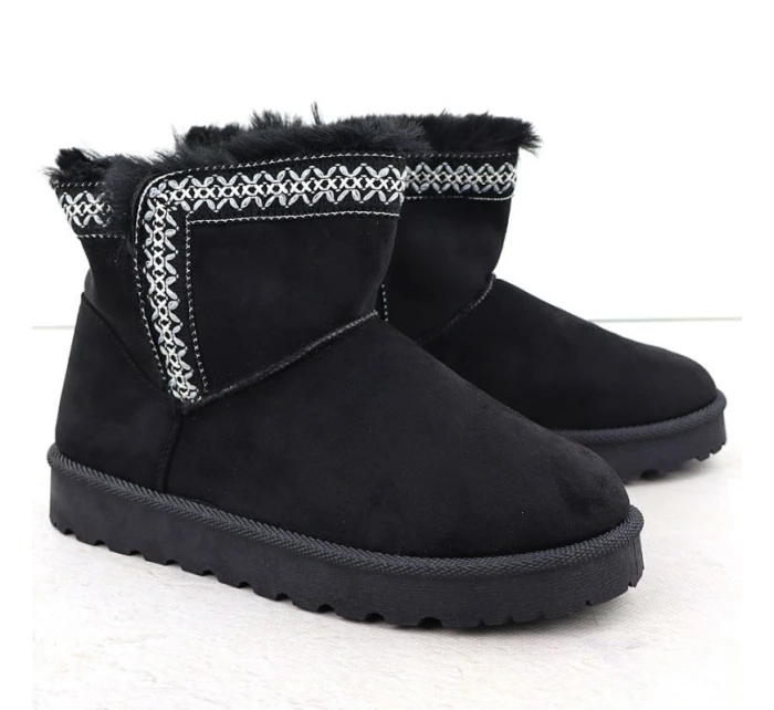 Dámske semišové snehové topánky čierne Potocki 06303