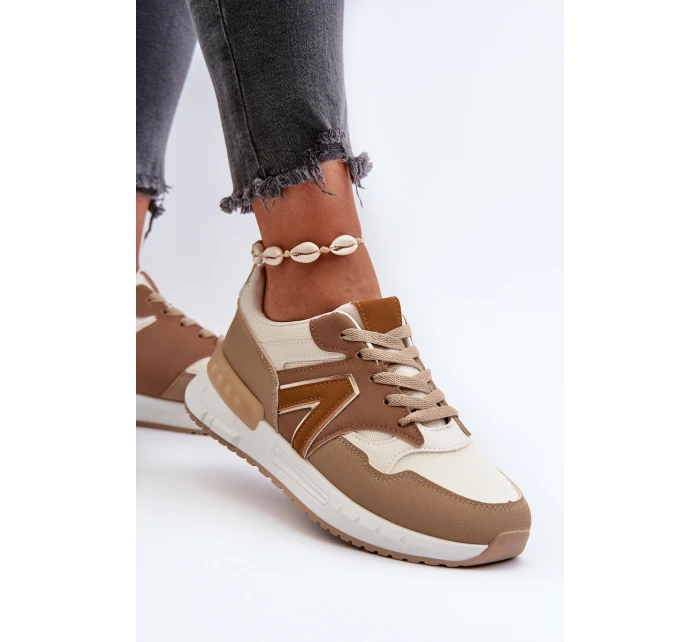 Sneakersy Damskie Z Eko Skóry Brązowe Vinelli Sneakersy Damskie Z Eko Skóry Brązowe Vinelli