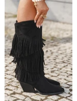 Kůže Boty Kovbojky Dámské S Černé model 21710933 - Boto