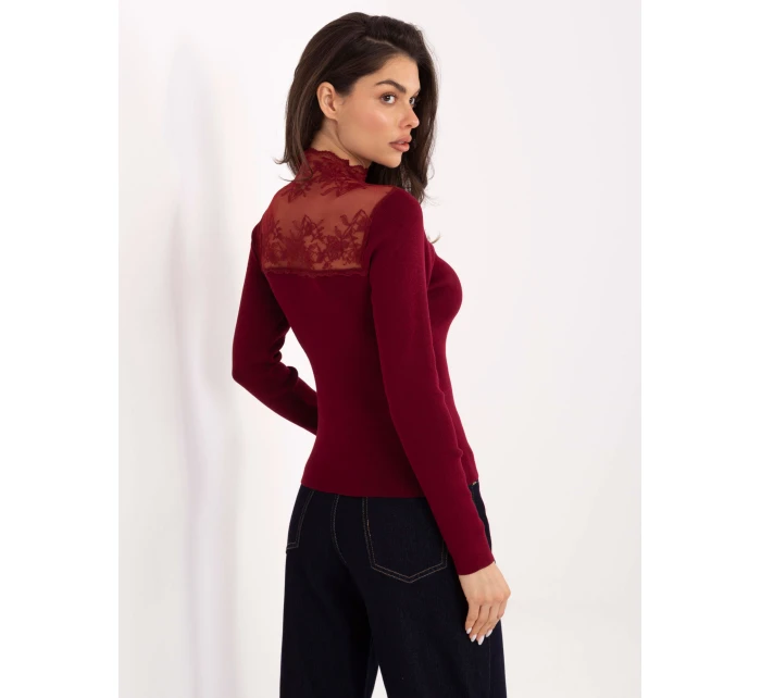 Sweter PM SW model 21771736 bordowy - FPrice Sweter PM SW model 21771736 bordowy - FPrice