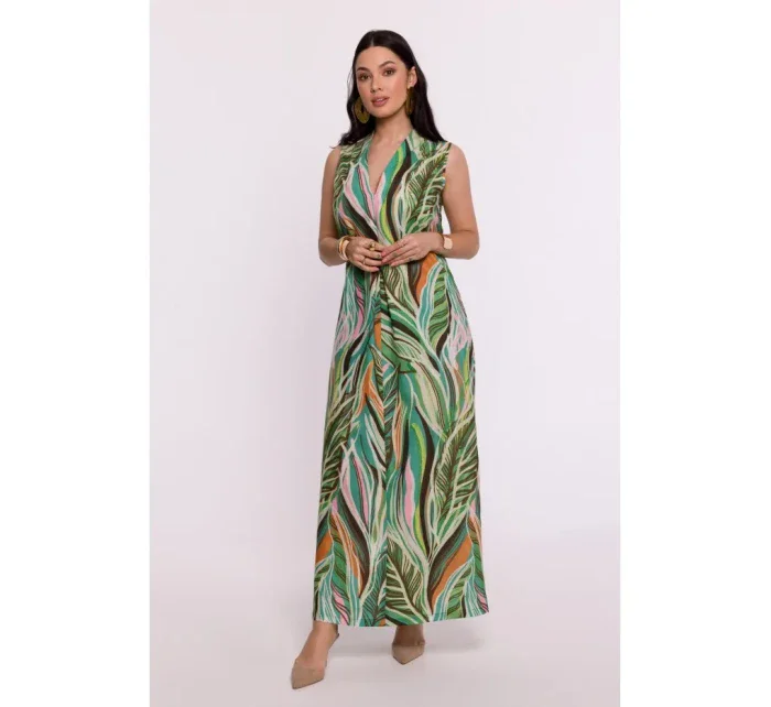B283 Maxi šaty s potlačou - model 4