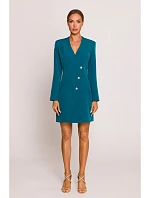 Šaty Blazer se zlatým knoflíkem – modré model 22313019 - Moe Šaty Blazer se zlatým knoflíkem – modré model 22313019 - Moe