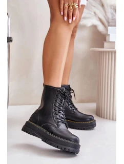 Zateplené členkové topánky Workery Eco Leather Zippered Black Naleli