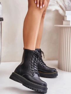 Zateplené členkové topánky Workery Eco Leather Zippered Black Naleli