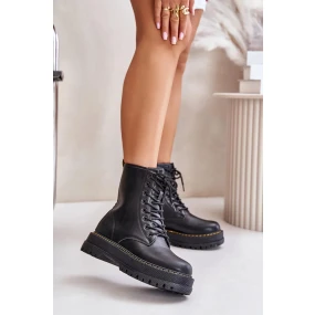 Zateplené členkové topánky Workery Eco Leather Zippered Black Naleli