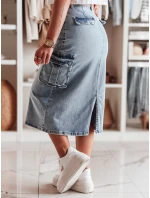 CARGOMIDI modrá midi džínsová sukňa FashionStreet CY0490