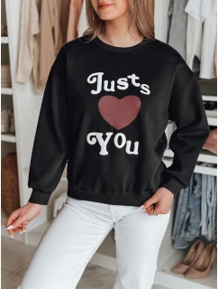 Dámska mikina s potlačou JUST LOVE YOU čierna FashionStreet BY1472