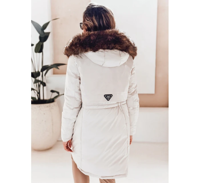 Dámská zimní bunda parka s kapucí světle béžová Dstreet model 21991276 - FashionStreet