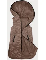 Dámska vesta ťavej farby s ozdobným prešívaním (B8230-101)