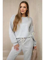 Viskózový komplet teplákové + kalhoty světle šedá