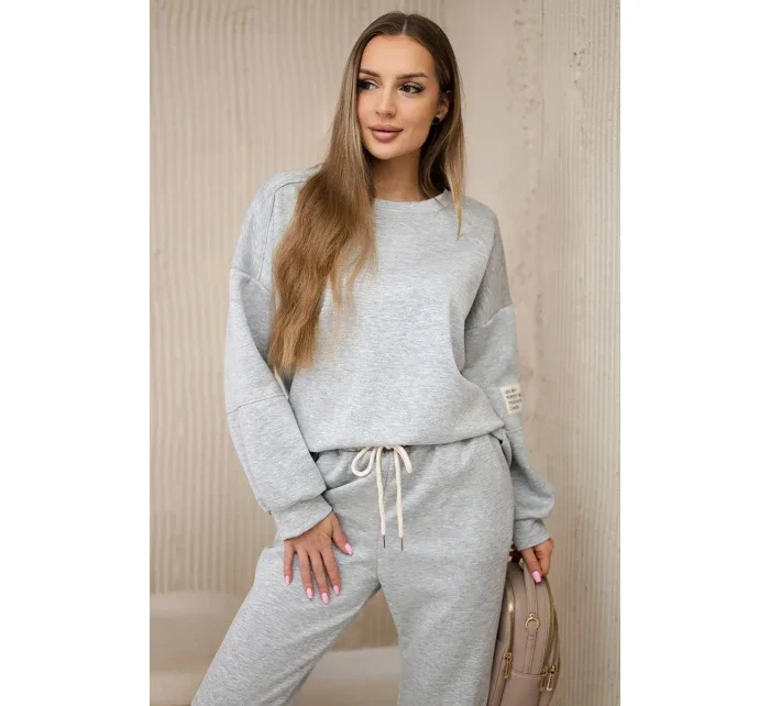 Viskózový komplet teplákové + kalhoty světle šedá