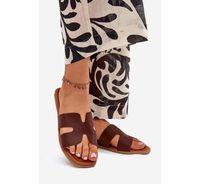 Dámské Plné Sandály S Tmavě Hnědé model 21704396 - Boto Dámské Plné Sandály S Tmavě Hnědé model 21704396 - Boto