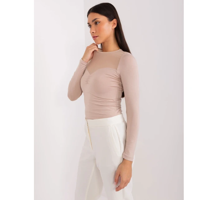 Bluzka RV BZ model 19768918 ciemny bezowy - FPrice Bluzka RV BZ model 19768918 ciemny bezowy - FPrice