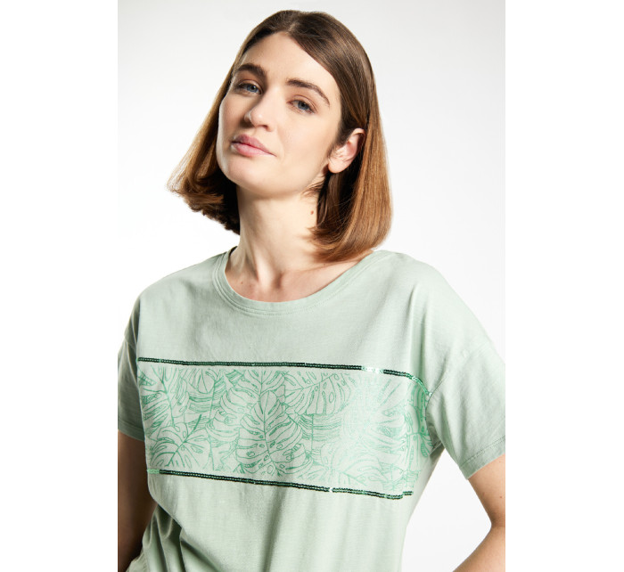 Monnari Tričká Dámske tričko s flitrami Zelená