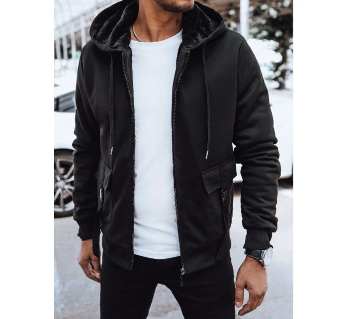 Pánská zateplená mikina na zip černá Dstreet model 21970387 - FashionStreet