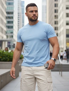 Pánske klasické modré tričko FashionStreet RX5680