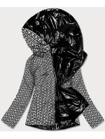 Čierno/biela obojstranná dámska bunda (W588BIG)