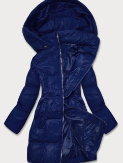 Tmavomodrá dámska zimná bunda s kapucňou (5M722-215)