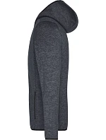 JN Pánská pletená fleecová bunda s kapucí 02.0 dark melange/black model 22487233 - Daiber