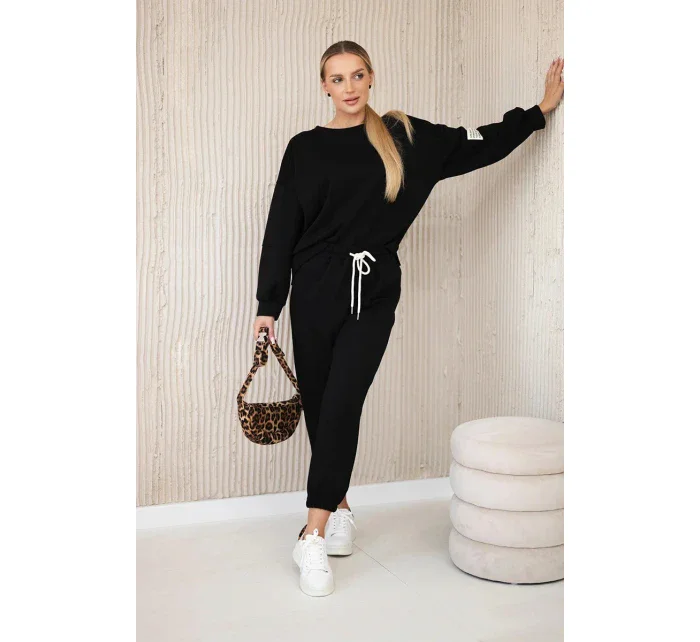 Viskózový komplet teplákové + kalhoty černý Viskózový komplet teplákové + kalhoty černý