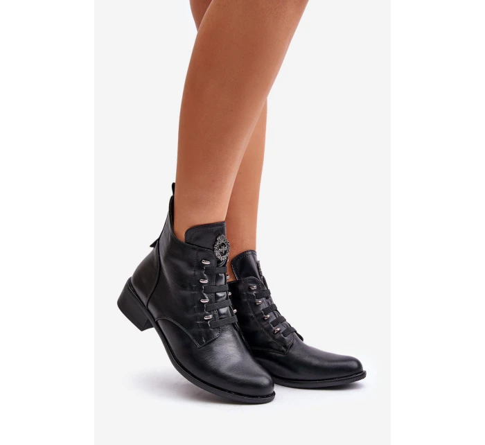Nízké boty s podšívkou na zip s ozdobou černé model 21672290 - Boto Nízké boty s podšívkou na zip s ozdobou černé model 21672290 - Boto