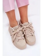 Sneakersy Damskie Ze Zdobieniem Na Platformie Beżowe Eanneth Sneakersy Damskie Ze Zdobieniem Na Platformie Beżowe Eanneth