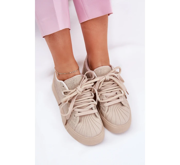 Sneakersy Damskie Ze Zdobieniem Na Platformie Beżowe Eanneth Sneakersy Damskie Ze Zdobieniem Na Platformie Beżowe Eanneth