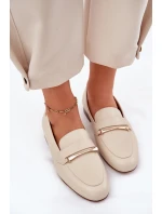 Skórzane Półbuty Mokasyny Damskie Maciejka K6809-04 Beżowe